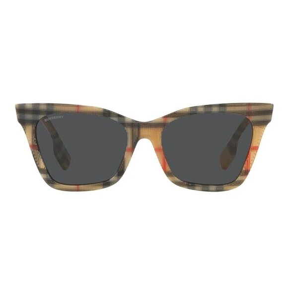 NEW BURBERRY BE4346 394487 WOMEN CAT EYE CHECK SUNGLASSES BE4346 3944/87